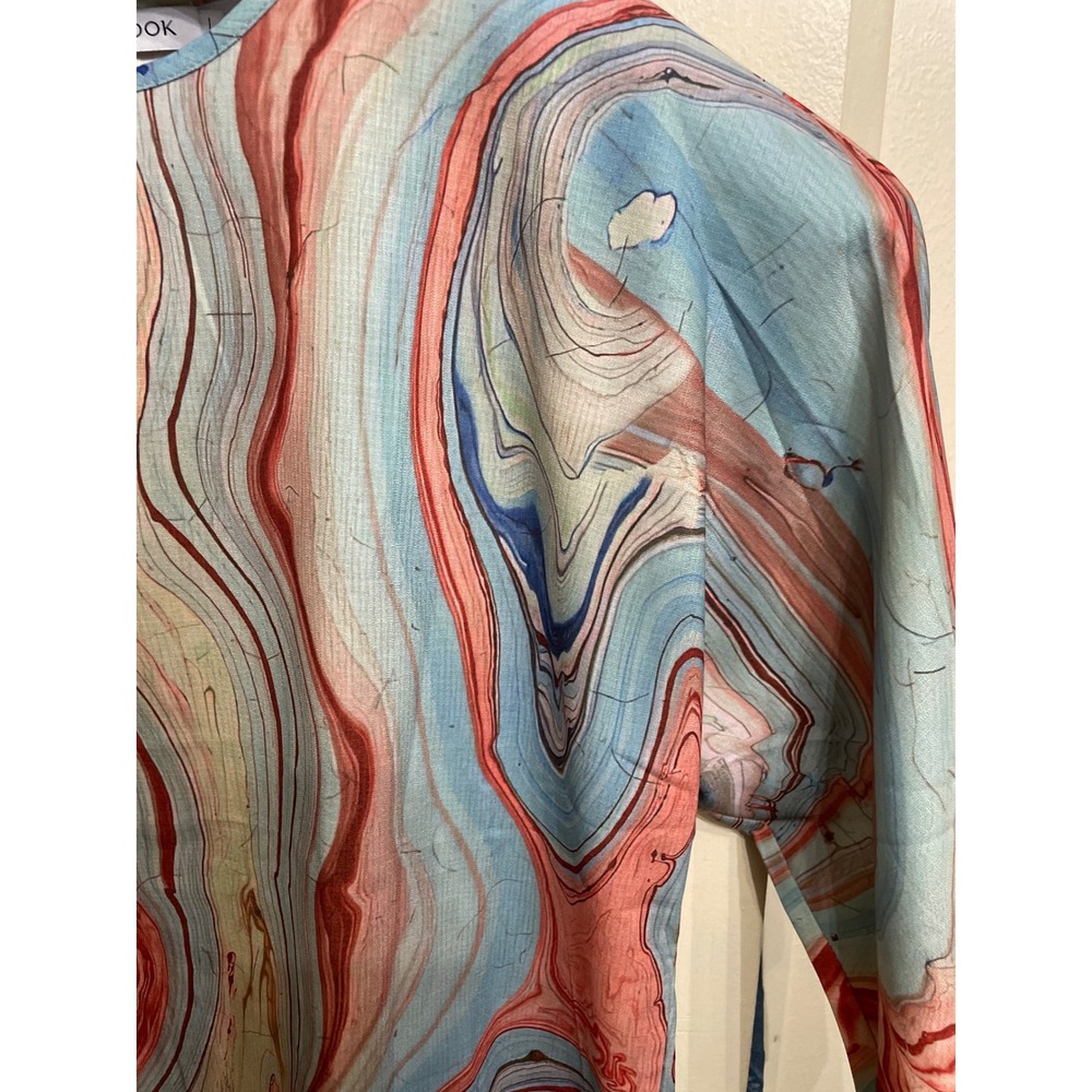 MISSLOOK Womens Abstract Marble Print Blouse Avant Lightweight Top - Picture 2 of 7